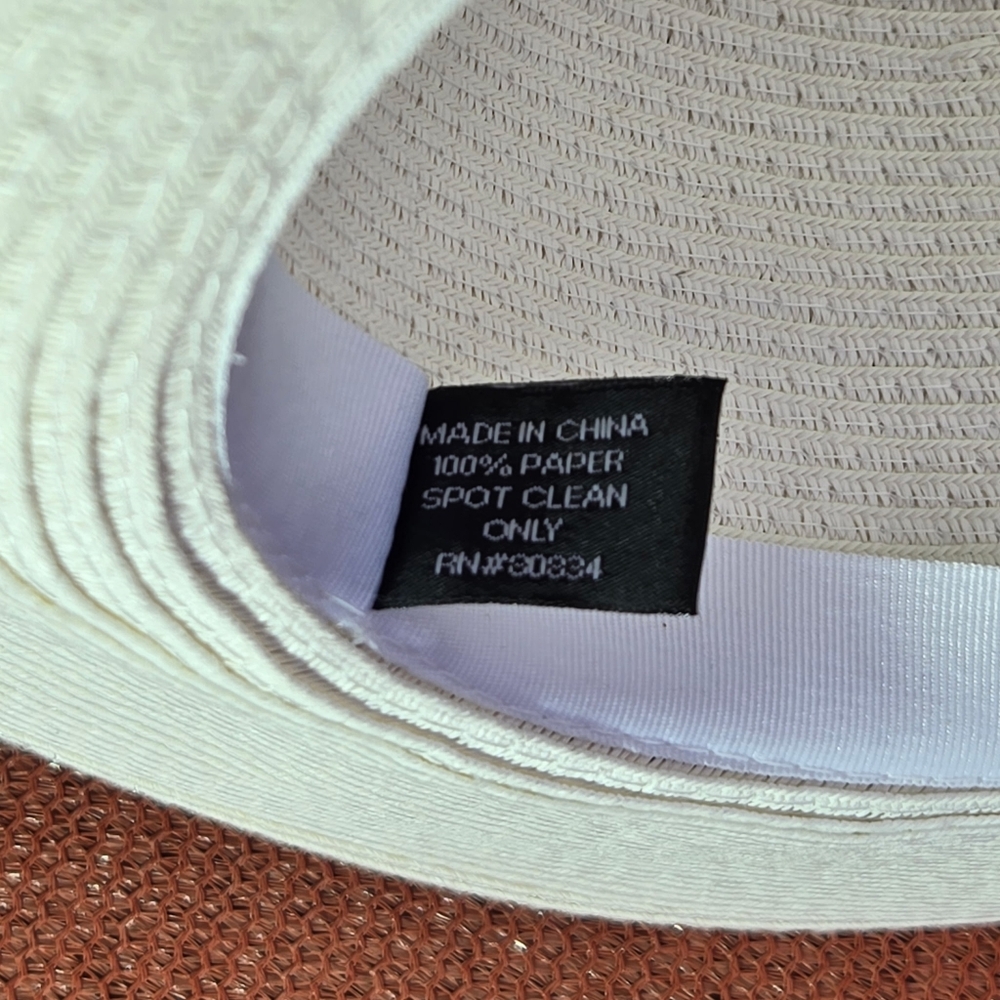 August Hats Wide Brim Hat Elegant Whimsical Woven 100% Paper - Picture 7 of 10